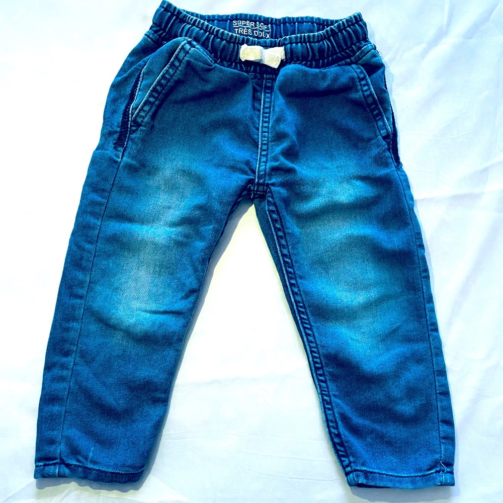 Kids, soft denim jogger in very good condition size 1 1/2 - 2yrs.